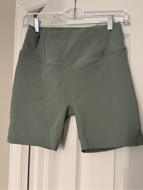 High-Waist Bike Shorts in Sage Green